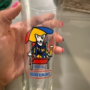 Bud Light Glass Spud Mackenzie Colorful Dog Design